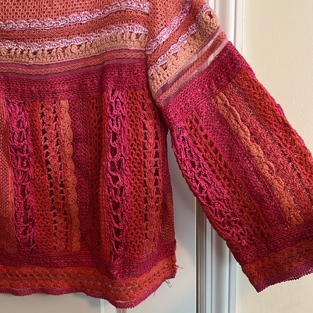 Sandy Starkman Crochet Patchwork-Style Open Knit … - image 3